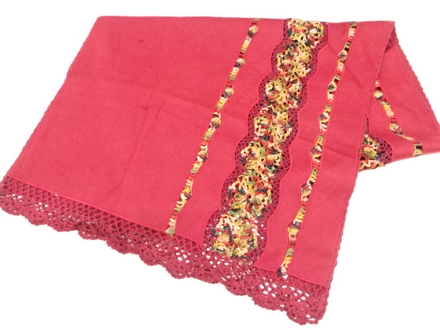 リサイクル　リボンレースショール